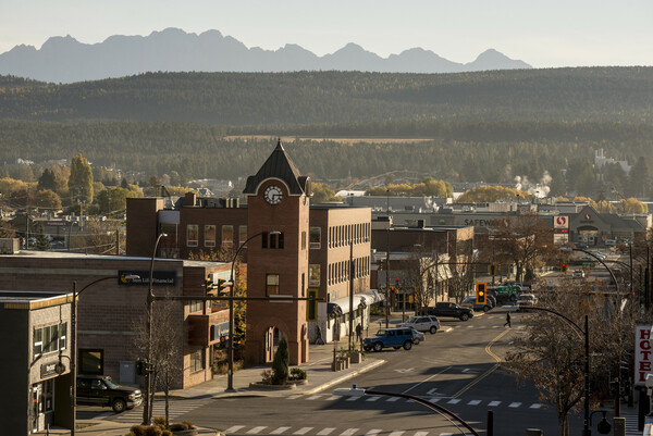 The city of Cranbrook with the Rocky Mountain backdrop